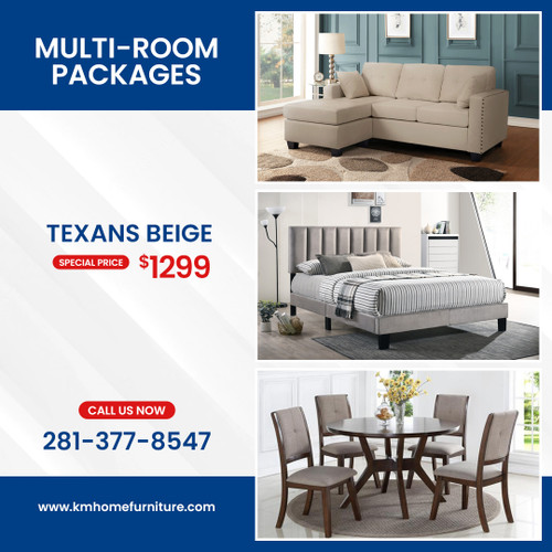 TEXANS BEIGE 3 ROOM PACKAGE 