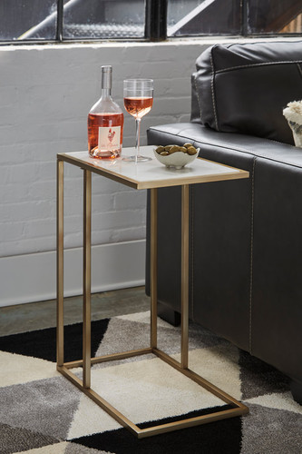 Concetta Accent Table In Champagne White Color (HH- A4000236)