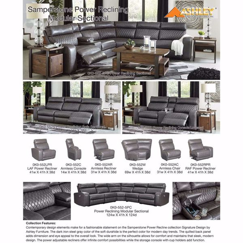 Samperstone 5PC Power Reclining Sectional (ASH-55203S1)