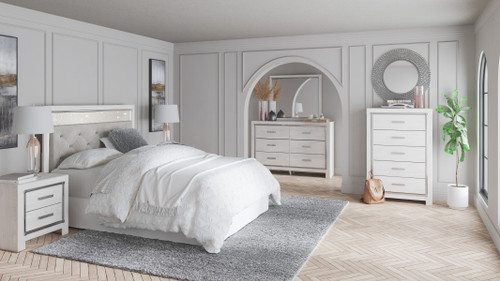 6pcs Altiran White Panel Bedroom Set