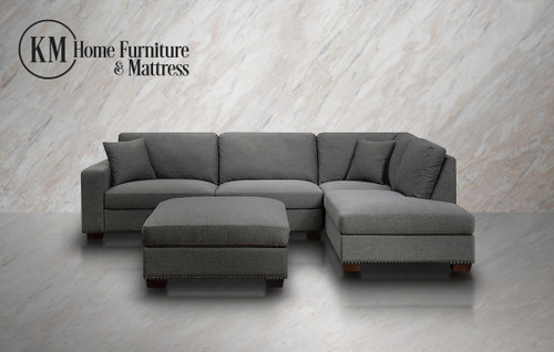  Artesia Fabric Sectional with Ottoman