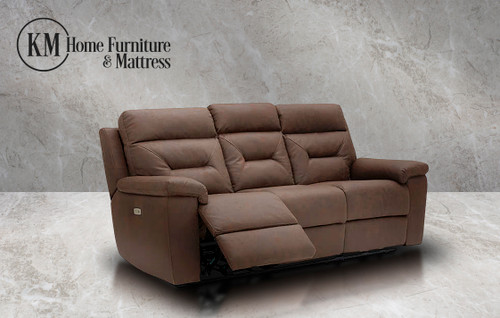 Fabric Power Reclining Sofa with Power Headrests