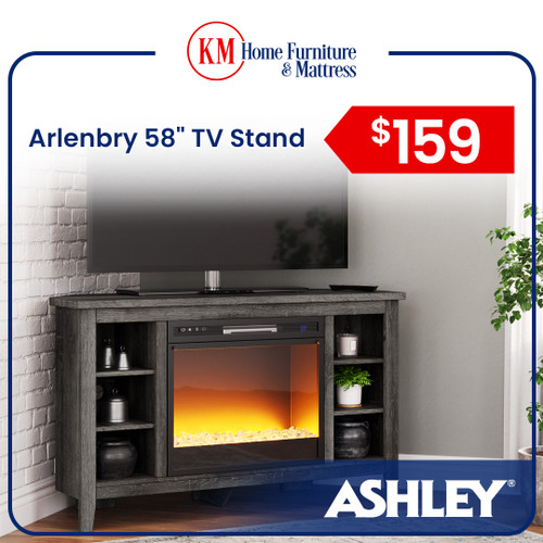 Arlenbry - Gray - Medium Corner TV Stand