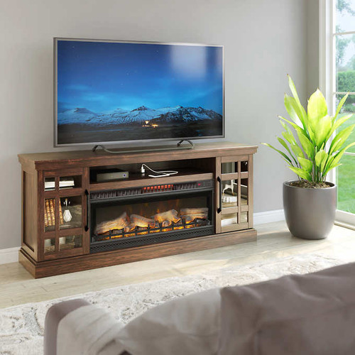 Console with ClassicFlame CoolGlow 2-in-1 Electric Fireplace and Fan