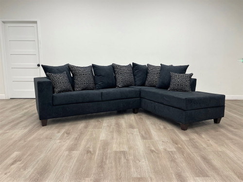 2 Pcs Hollywood Black Sectional Sofa 
