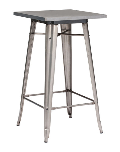 601189 Olympia Bar Table Gunmetal 816226023651 Tables Modern Gunmetal Bar Table by  Zuo Modern Kassa Mall Houston, Texas Best Design Furniture Store Serving Houston, The Woodlands, Katy, Sugar Land, Humble, Spring Branch and Conroe