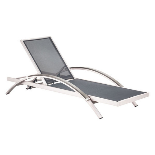 703187 Metropolitan Chaise Lounge Brushed Aluminum 816226024269 Brush Aluminum Modern Brushed Aluminum Chaise Lounge by  Zuo Modern Kassa Mall Houston, Texas Best Design Furniture Store Serving Houston, The Woodlands, Katy, Sugar Land, Humble, Spring Branch and Conroe