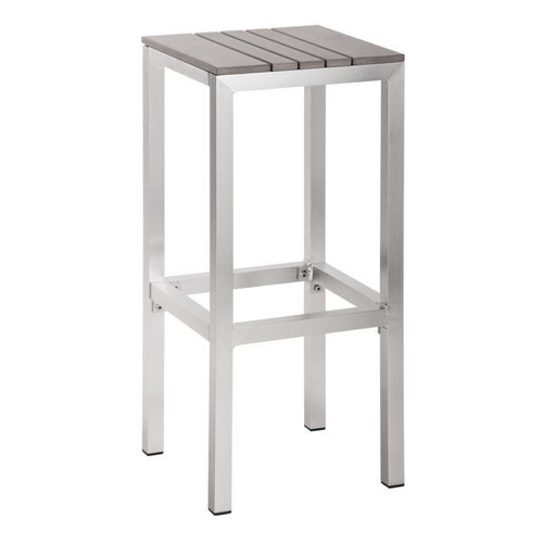 703229 Gotham Bar Stool Gray 816226025754 Brush Aluminum Modern Gray Bar Stool by  Zuo Modern Kassa Mall Houston, Texas Best Design Furniture Store Serving Houston, The Woodlands, Katy, Sugar Land, Humble, Spring Branch and Conroe
