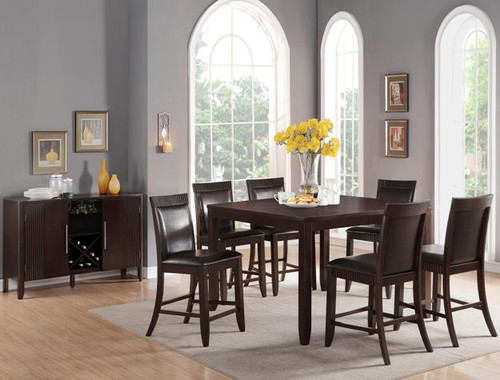 ARIANA COUNTER HEIGHT DINING TABLE TOP 5 Piece Set ESPRESSO