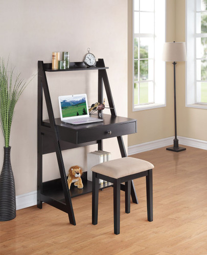 WRITING DESK W/STOOL SET in ANTIQUE BLACK