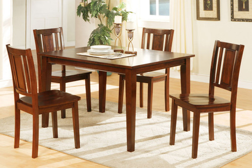 5-PCS RECTANGULAR DARK CHERRY FINISH DINING ROOM SET