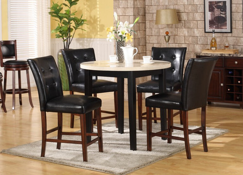 GIOVANNI COUNTER HEIGHT TABLE BAR STOOL 5 PC Set - L1007W-T
