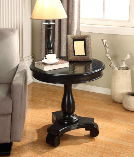 CONSTANCE ROUND END TABLE-BLACK -7167-BK