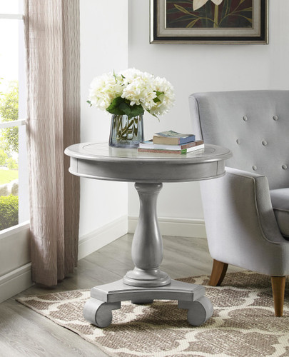 CONSTANCE ROUND END TABLE-GREY -7167-GY