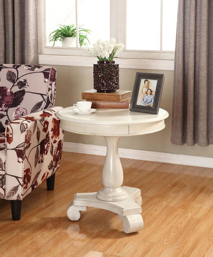 CONSTANCE ROUND END TABLE-IVORY -7167-IV