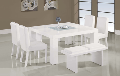 MODERN 5 PIECE G020 DINING SET- WHITE