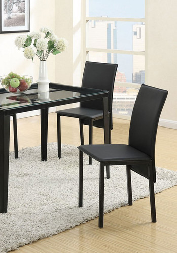RETRO STYLE DINING CHAIR BLACK FEBRIC 2 PCS SET-F1305