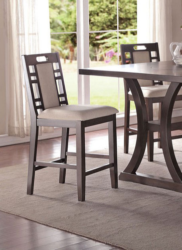 EARTHY GREY COUNTER HEIGHT CHAIR 2 PCS SET-F1390
