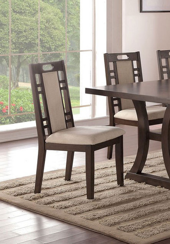 EARTHY GREY DINING CHAIR 2 PCS SET-F1380