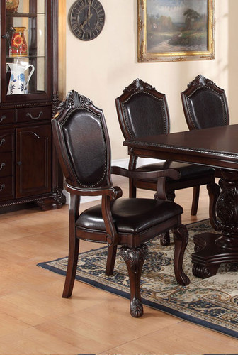 ASTOUNDING CARVED FLORAL ARM CHAIR 2 PCS SET-F1396