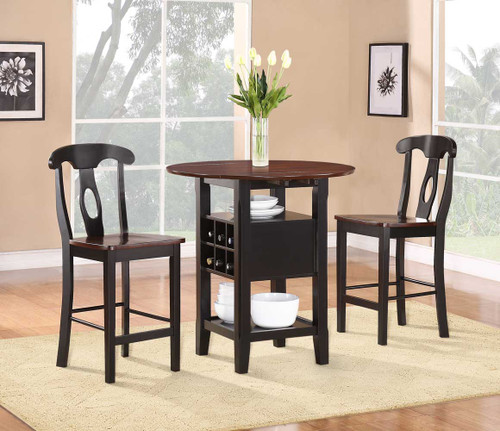 ATWOOD COUNTER HEIGHT TABLE 3 PCS SET-2505BK