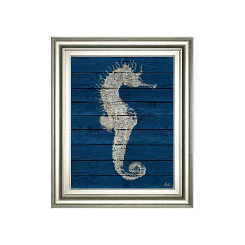 ANTIQUE SEAHORSE ON BLUE I BY PATRICIA PINTO 22x26
