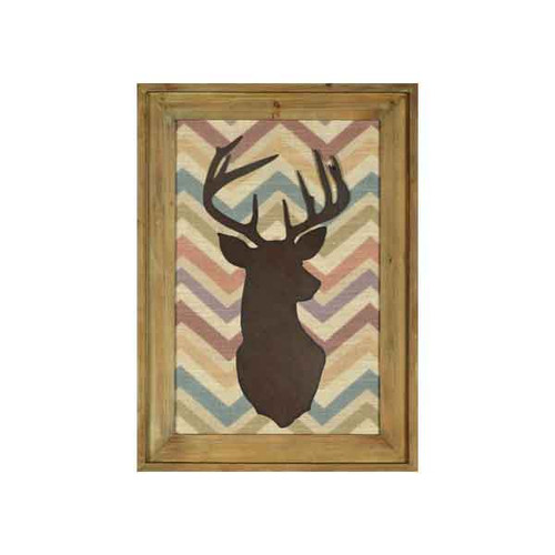 DEER HEAD ON CHEVRON 20x28
