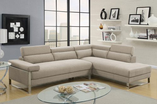 2PCS BEIGE COLOR SECTIONAL SET-F6540