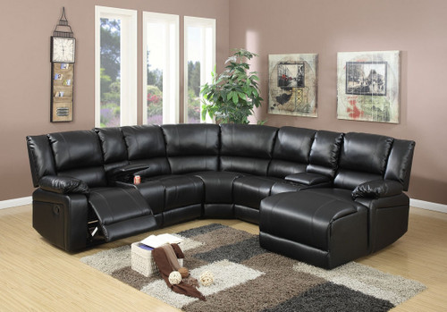 5PCS RECLINING SECTIONAL BLACK-F6745