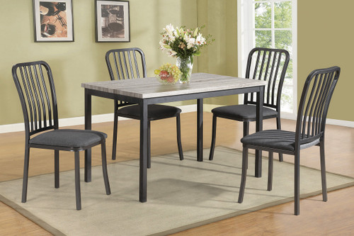 5PCS DINING TABLE SET GREY-F2356