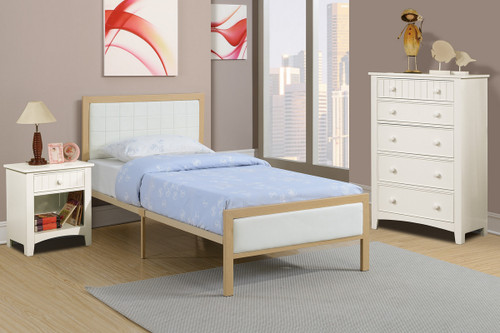 TWIN/FULL BED PU WHITE-F9392