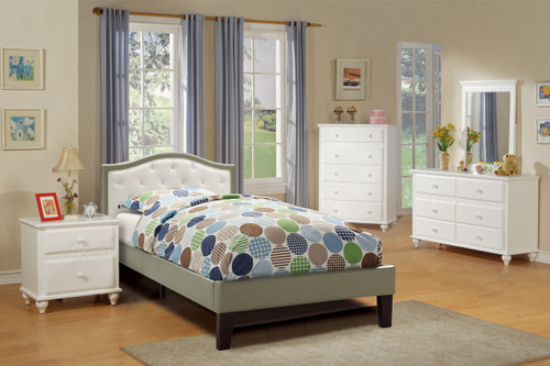 TWIN BED PU SILVER-F9363