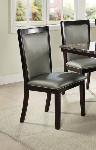 2PCS SILVER PU DINING CHAIR SET-F1761
