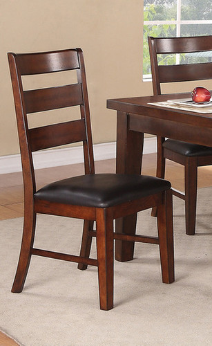 2PCS DARK CHOCO SEAT DINING CHAIR SET-F1283