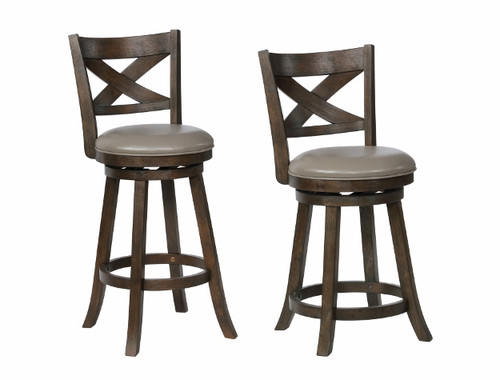 KIPPER SWIVEL PUB STOOL GREY K/D 2PCS SET-2793C-24-GY