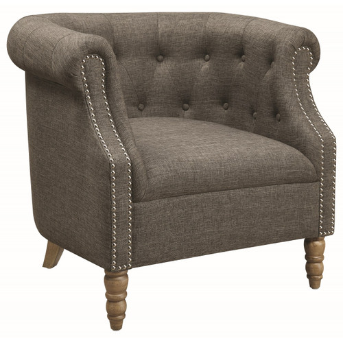 Stylish tufted accent chair, the perfect addition to your living room.