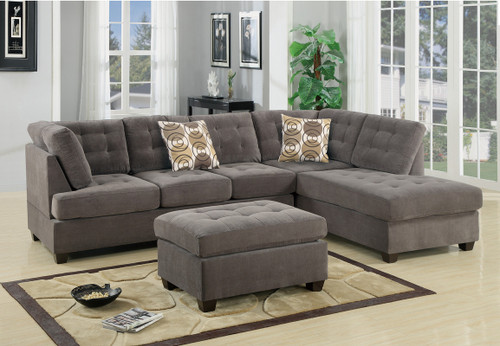 2PC MAURO SECTIONAL SET IN CHARCOAL-F7139