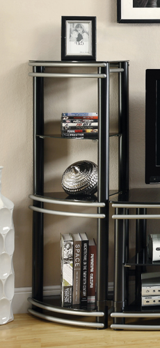 3 TIER MEDIA TOWER BLACK AND SILVER