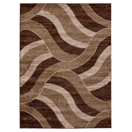City Waves Brown/Beige Area Rug 