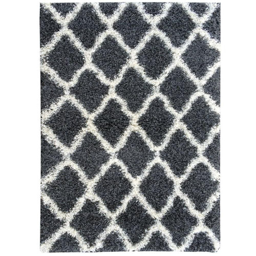 Cozy Moroccan Dark Grey Shag Area Rug 