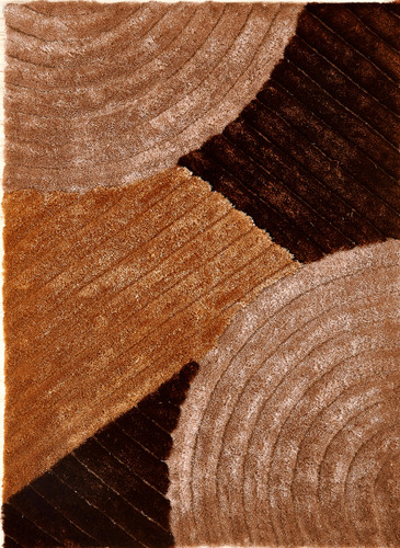 Crown Shag 3D Brown/Beige Area Rug 