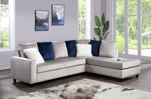 Cindy Reversible Sectional Grey