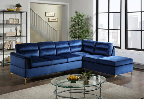 2 Pcs Vogue Sectional Sofa in Blue Color