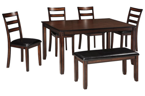 Coviar 6 Pcs Rectangular Regular Height Table Set In Brown Color