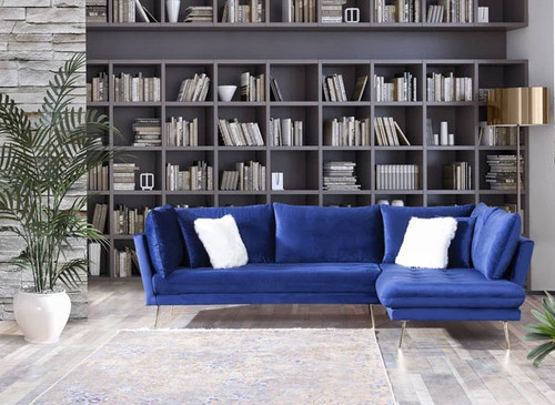 Nicola Blue Velvet RAF Sectional