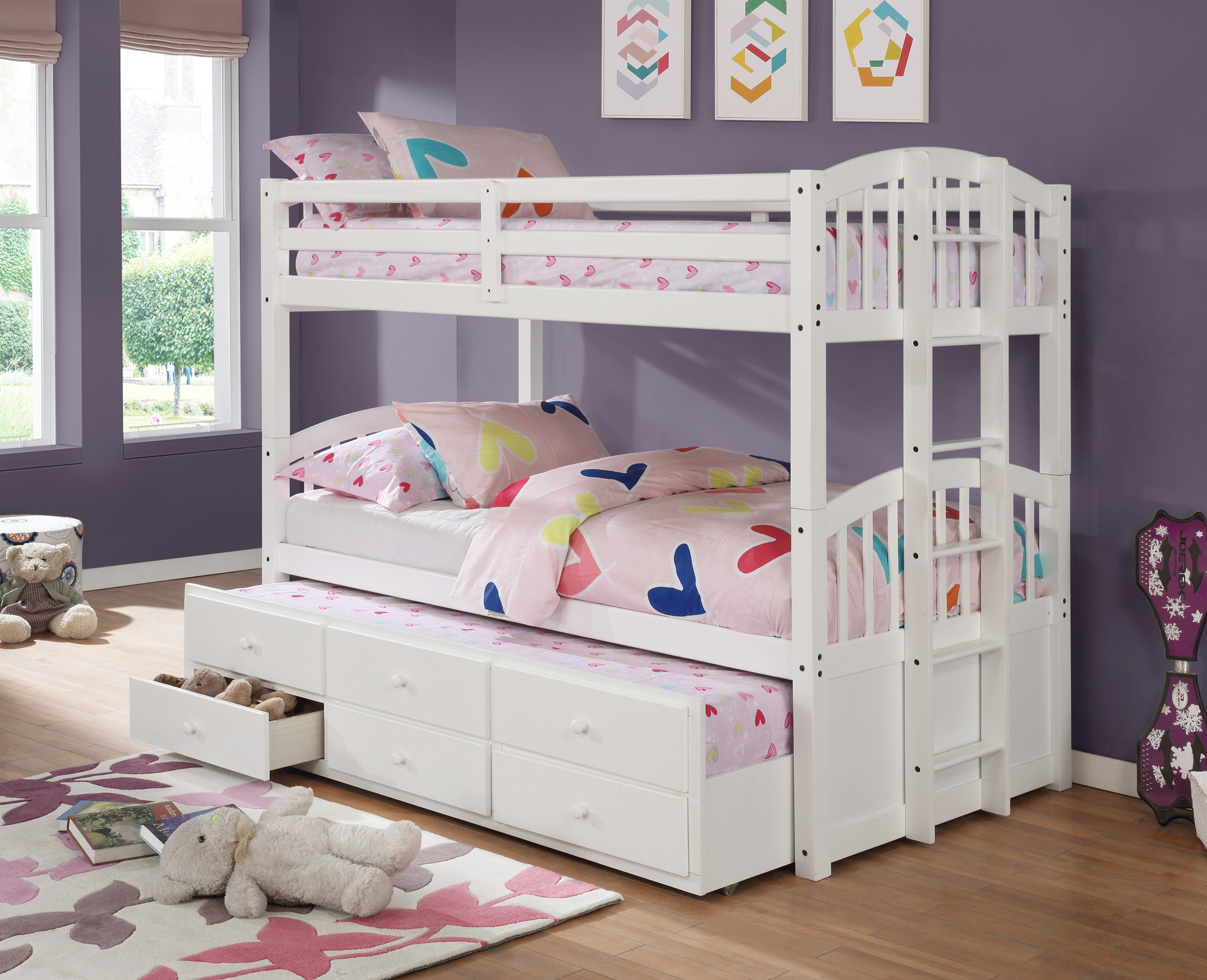 bunk bed with trundle and drawers