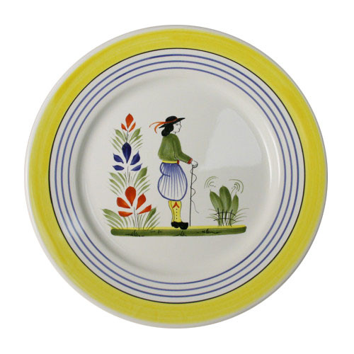 Quimper 10 inch Round Dinner Plate - Henriot - Man