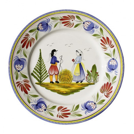 Quimper Round Dinner Plate - Tradition - 10 inch