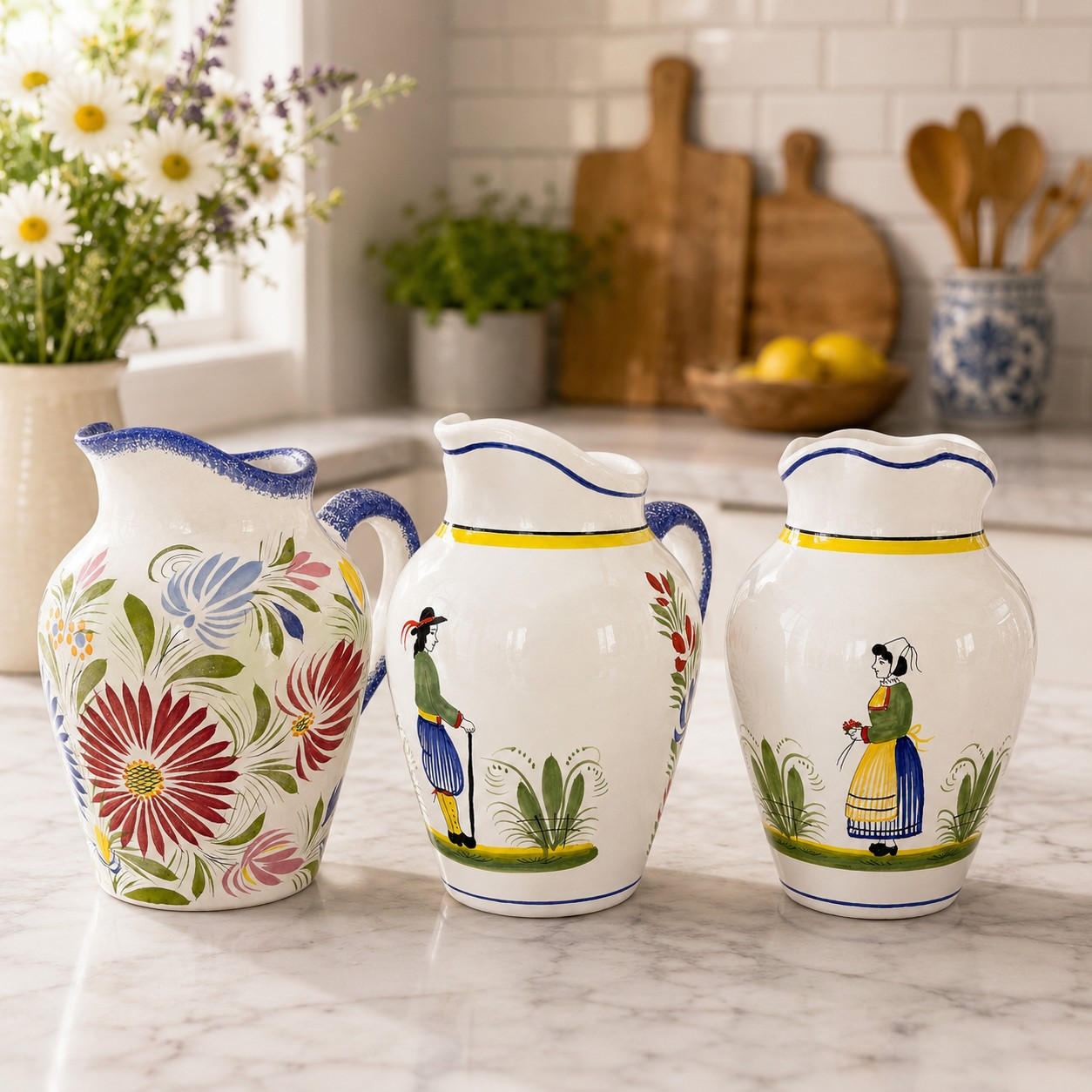 Quimper Pitcher - Fleuri Royal