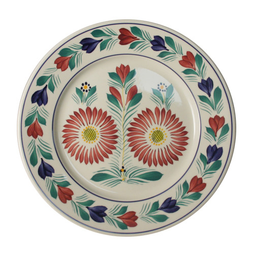 Quimper フラワーデザイン 皿 Quimper 10 inch Round Dinner Plate - Fleuri Royal